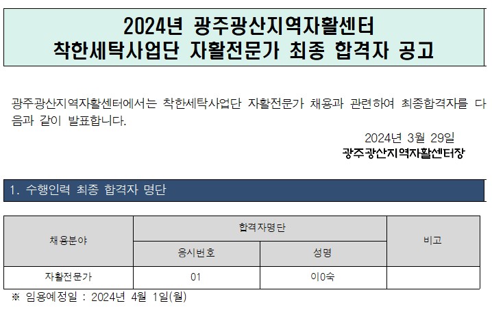착한세탁사업단 자활전문가최종합격자공고.jpg